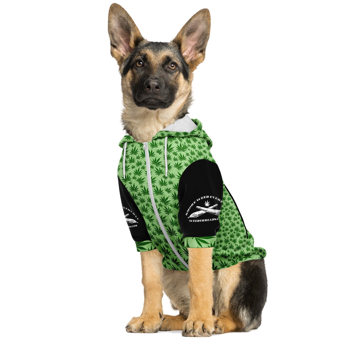 Green Leaves Dog Hoodie
