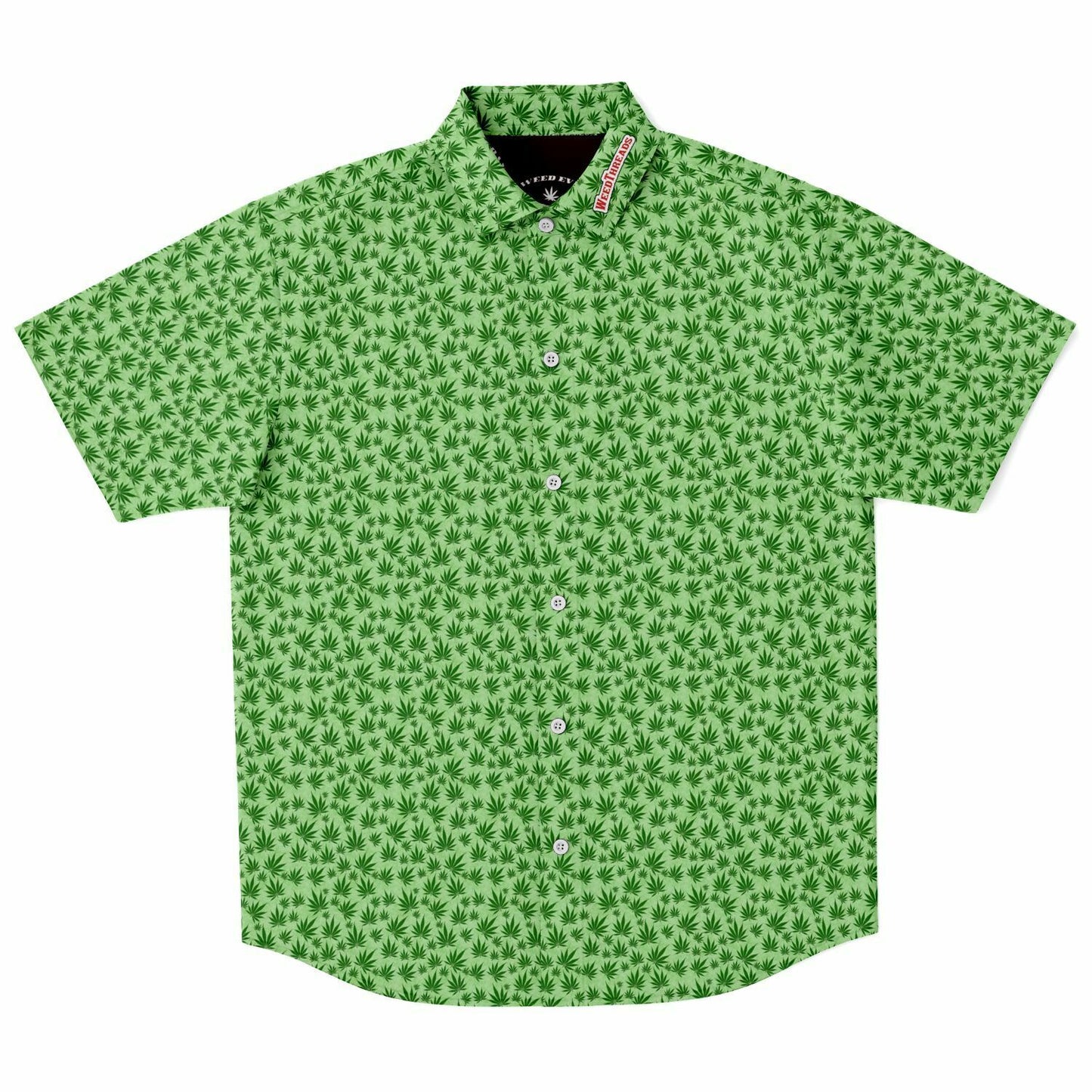 Green Short Sleeve Button Up Shirt